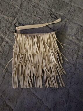 Madden Girl Fringe Crossbody Bag in Cream